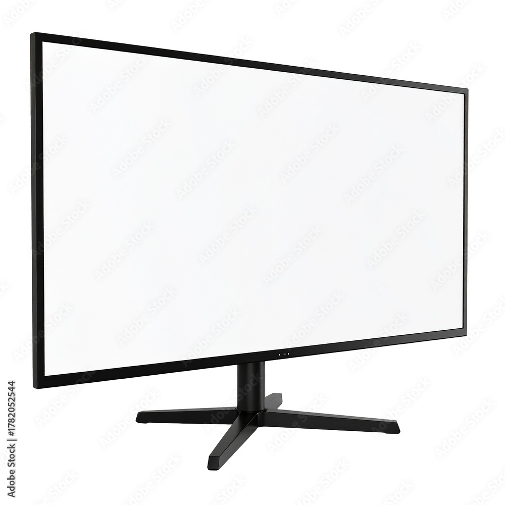 Naklejka premium Clean Display: A sleek, modern display with a blank screen, ready to showcase content, offers a versatile platform for digital presentations and multimedia experiences.