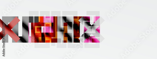 Abstract graphic design. Pixelated text spells XULUX. Colors include pinks, reds, grays, blacks over white background. Minimalist style.