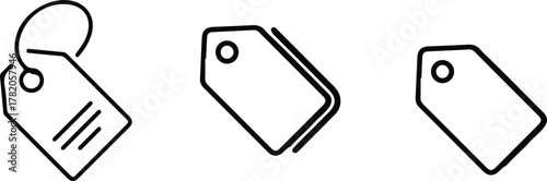 price tag line icon set design vector illustration 