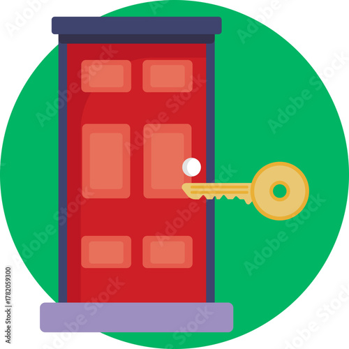 Represents access to a guest room or private area in a bed and breakfast.