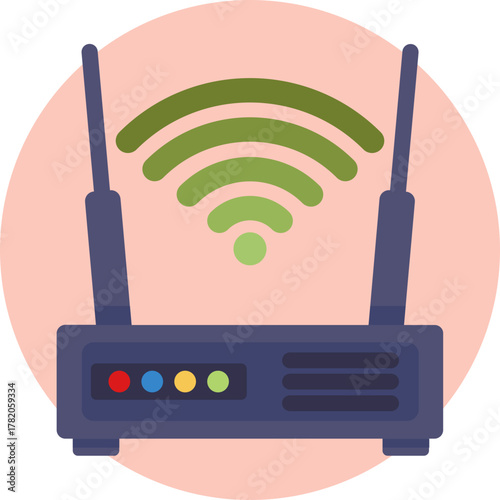 Icon representing a wireless router for guest internet access.