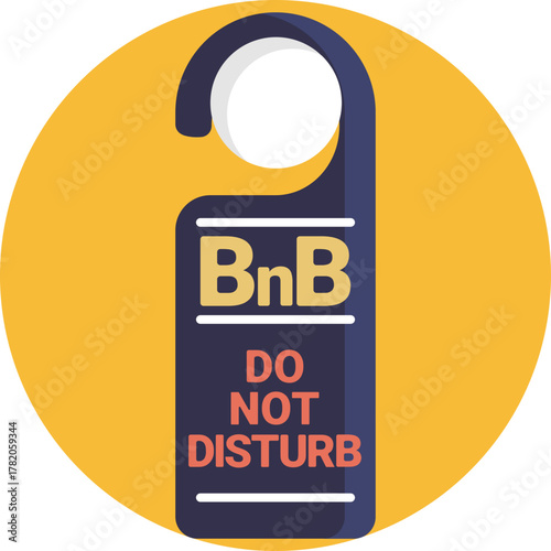 A sign hanging on a door, typically used to indicate “Do Not Disturb” or “Please Clean Room.”