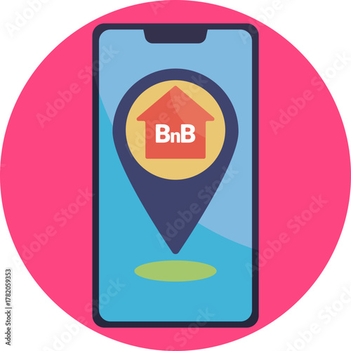 Location marker indicating the position of a bed and breakfast.