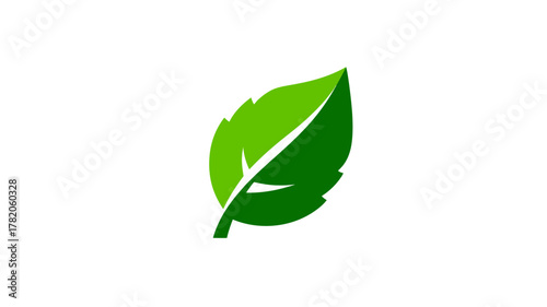 Stylized Green Leaf Icon Vector Illustration for Nature, Organic, Eco-Friendly, and Plant-Based Design Elements