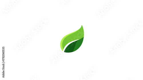 Elegant green leaf design element. Modern organic plant symbol for nature, ecology, sustainability, health, growth, and freshness.