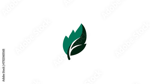Stylized Green Leaf Icon Vector Graphic. Abstract Plant Logo Design Element for Organic, Nature, Eco, and Health Concepts.