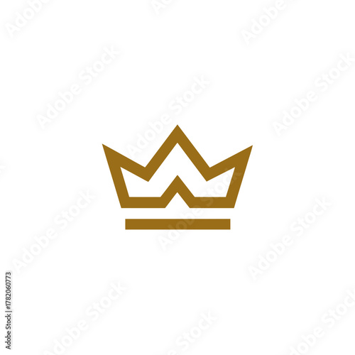 Elegant Gold Line Art Crown Symbol for Luxury, Premium Quality, King, Queen, Winner Design Element