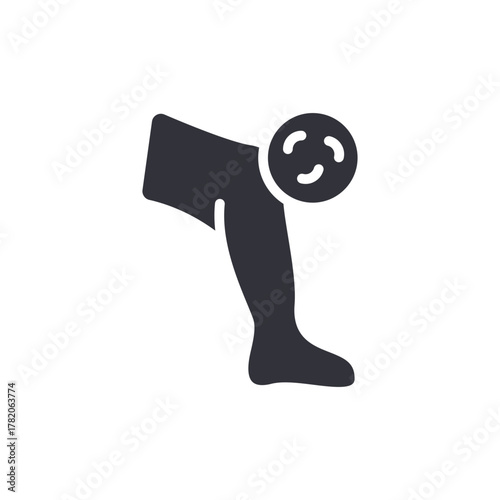 Knee Joint Injury Icon Medical Problematic Leg Sign