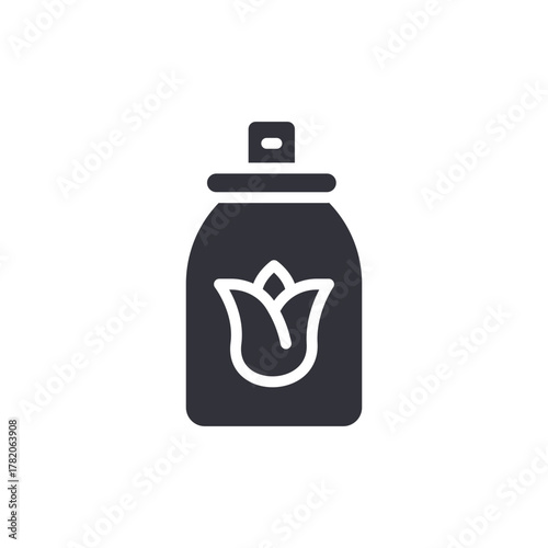 Elegant Spray Bottle Icon With Floral Design Element