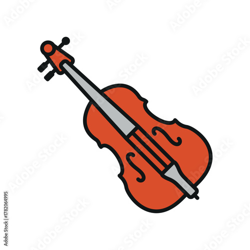Cello icon for artistic composition and creative design sets.