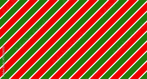 Red and white diagonal stripes background vector illustration. Candy cane pattern for Christmas or New Year concept, flat lay. Stripe pattern for gift wrap, fabric pattern, textile, tile and wallpaper