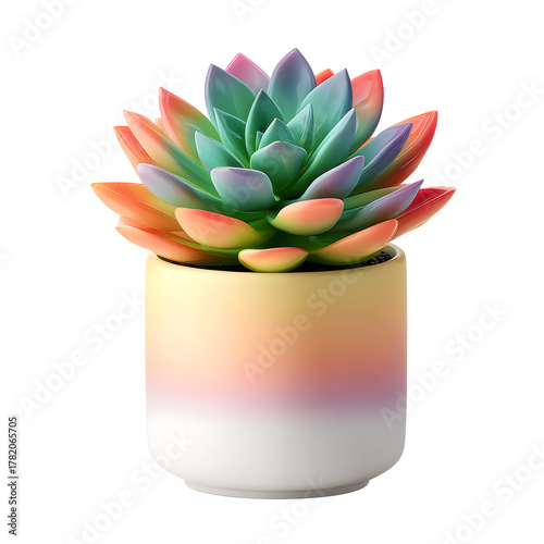 Vibrant Succulent Plant in Modern Ceramic Pot - Professional Image for Designers