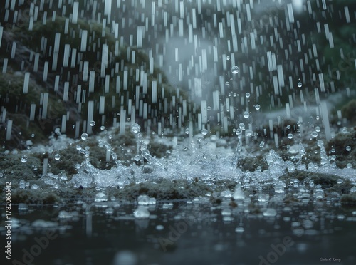 Rain Drops Falling on a Surface