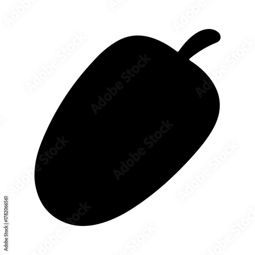Black and white mango fruit silhouette