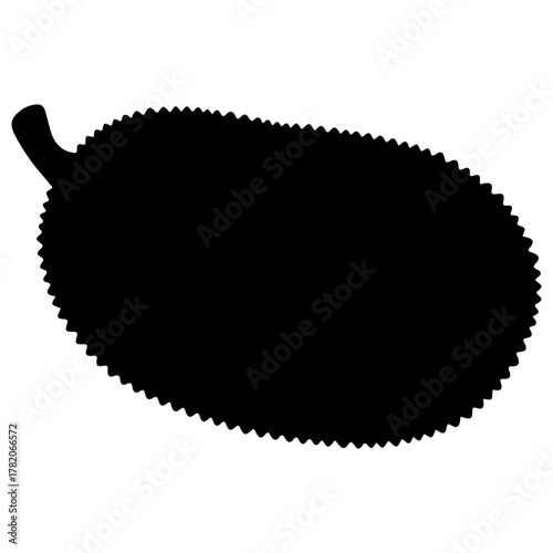 Silhouette of a jackfruit, tropical fruit art