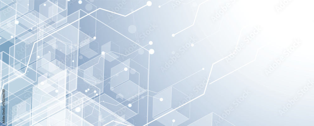 Fototapeta premium Abstract geometric circuit technology and science concept background