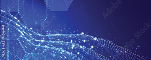 Abstract geometric circuit technology and science concept background