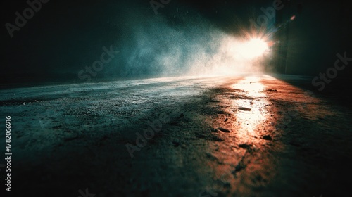 Heavy Grain and Noise Abstract Background with Vibrant Warm and Cool Light Effects