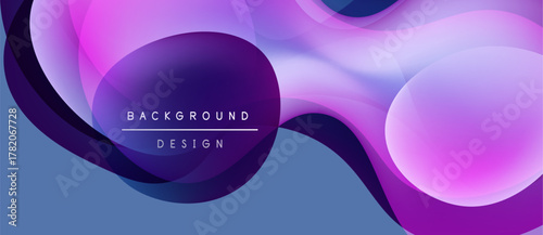 Abstract fluid shapes, purple hues, blue gradients. Modern design element for backgrounds, digital art, presentations. Smooth transitions create visual interest.