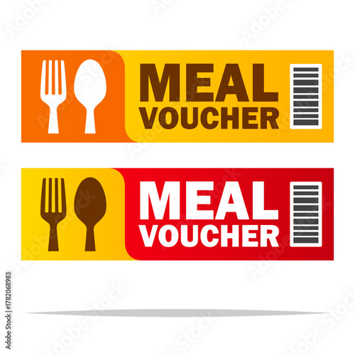 Meal voucher coupon vector isolated illustration