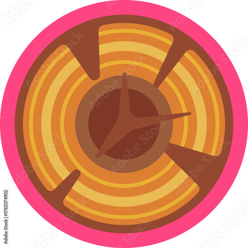 Circular pattern representing tree age and growth history.