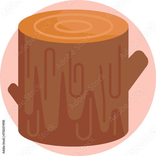 A cylindrical piece of wood used in logging.