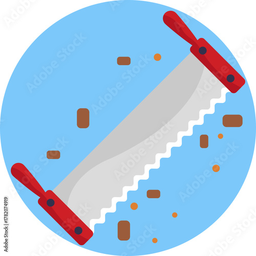 A manual saw used for cutting wood by hand.