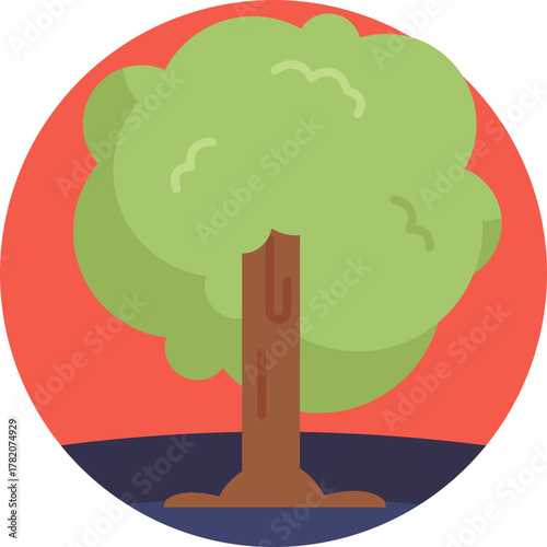 A simple tree symbolizing the forest environment where lumberjacks work.