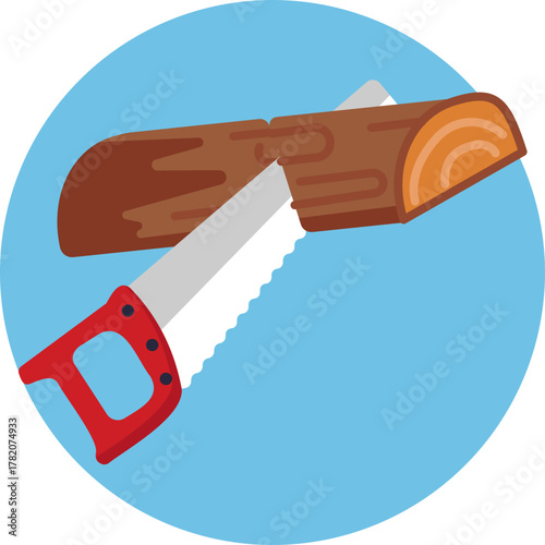 Hand saw used by lumberjacks for cutting logs and wooden planks.