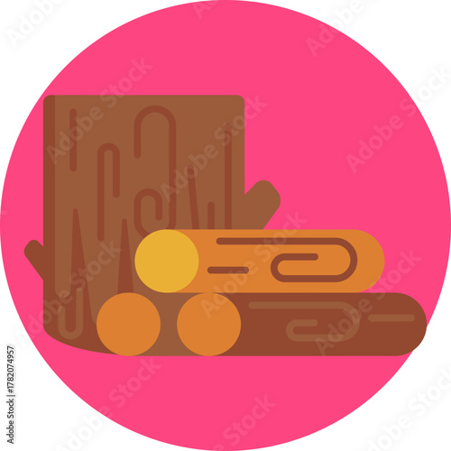 Stack of cut logs ready for processing or transport.