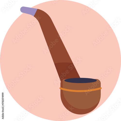 A classic wooden smoking pipe, often associated with rugged outdoor lifestyles.