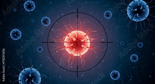 Wallpaper Mural Conceptual illustration of a virus targeted in crosshairs representing scientific research and medical breakthroughs Torontodigital.ca