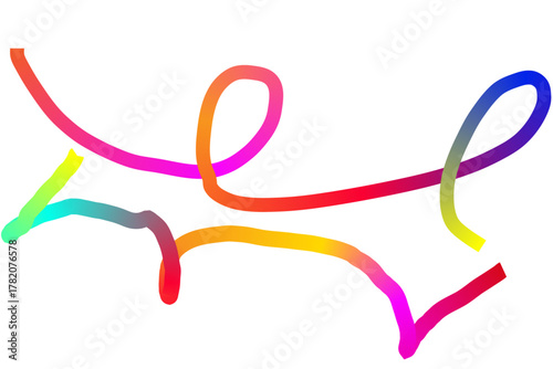 Abstract 3D Color Lines Pattern. Vector Background with Rainbow Gradient Ribbon Waves