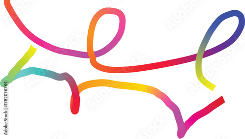 Abstract 3D Color Lines Pattern. Vector Background with Rainbow Gradient Ribbon Waves