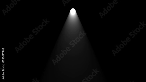 Spotlight Beam Moving Across a Black Background With Subtle Light Rays Emanating From a Single Source Creating Dramatic Shadows and an Atmospheric Mood