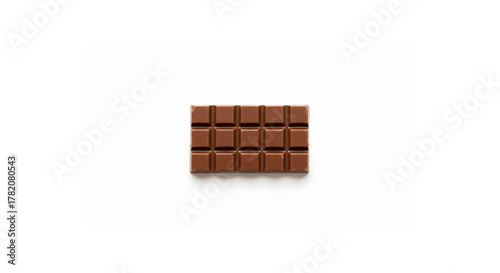 Milk chocolate bar on a white background