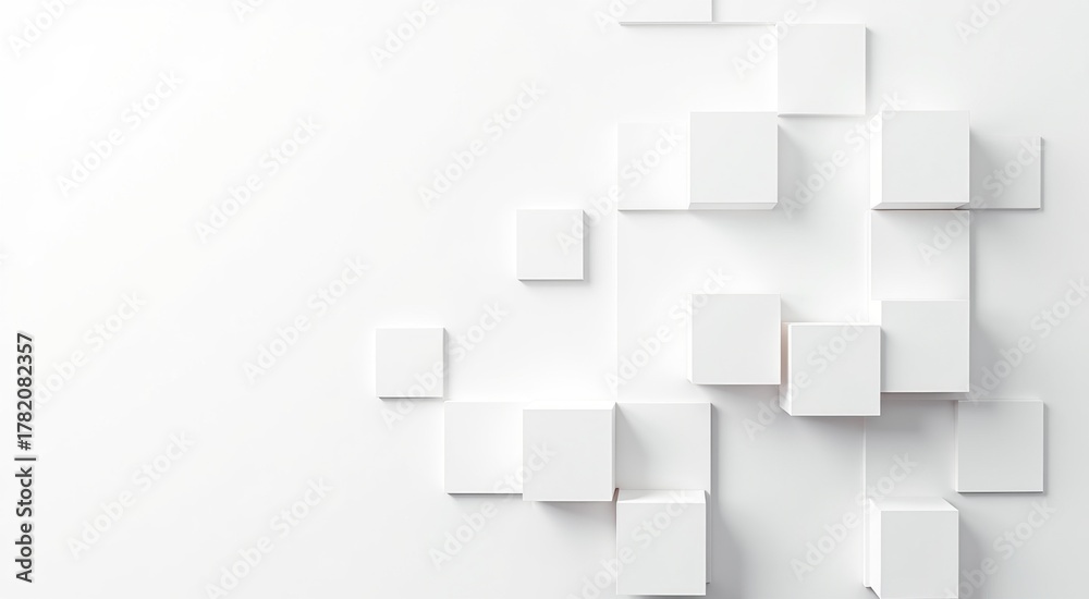 Obraz premium Many white cubes arranged in a pattern on a wall
