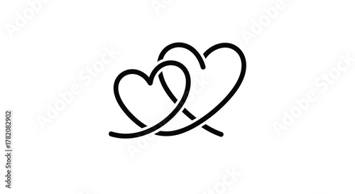 Intertwined hearts symbolizing eternal love and unity for couples and partnerships.