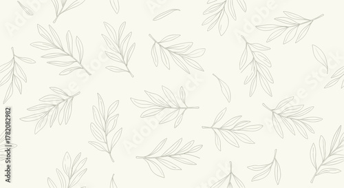 Abstract pattern of delicate botanical outlines in a light and airy design.