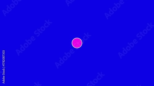 Create engaging text with animated pink circle and white frame on blue background for a unique design experience
