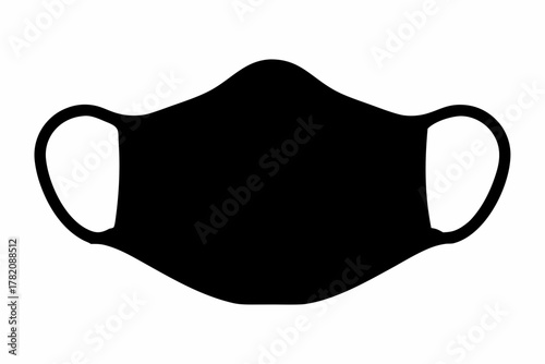 face mask silhouettes vector illustration, mask black symbol