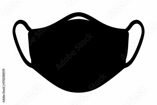 face mask silhouettes vector illustration, mask black symbol