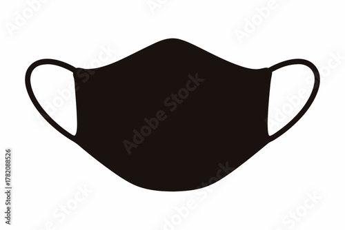 face mask silhouettes vector illustration, mask black symbol