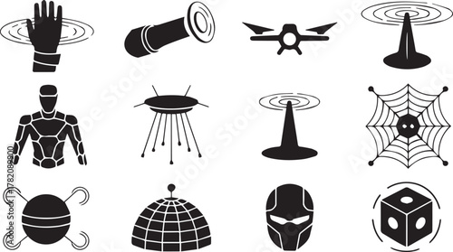 Modern technology and futuristic communication icons collection vector illustration design isolated