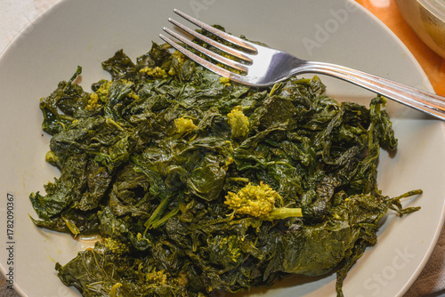 Typical Neapolitan Friarielli Vegetable With Oil And Pepper