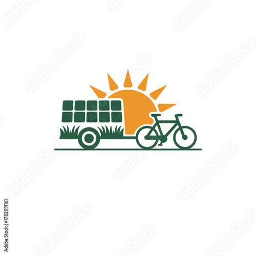 Solar powered bicycle trailer logo