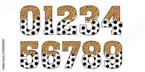 Sublimation soccer number with leopard