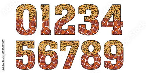 Sublimation american football number with leopard