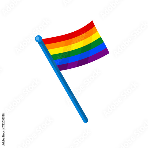 Rainbow flag lgbtq,  pride symbol  - flat vector icon