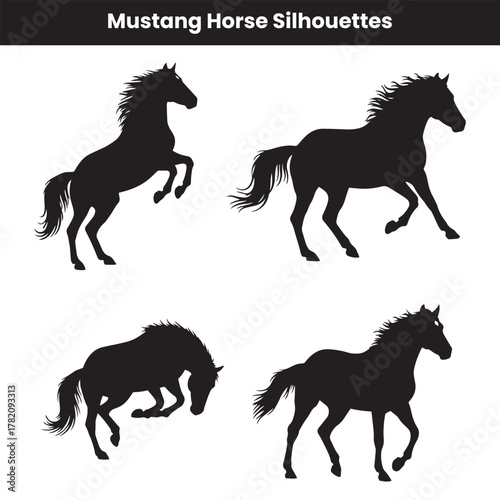 Mustang Horse Silhouettes